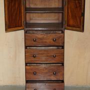 Paire de commodes hautes anciennes Castle Howard 1840 en bois dur