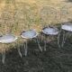 4 chaises de jardin en fer forgé