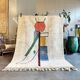 Large modern white Moroccan Beni Ouarain rug in wool.