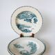 Set of 3 mismatched Iron Earth soup plates L&G Buffon model 19th century