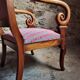 Paire de fauteuils français en noyer – style Restauration – années 1950