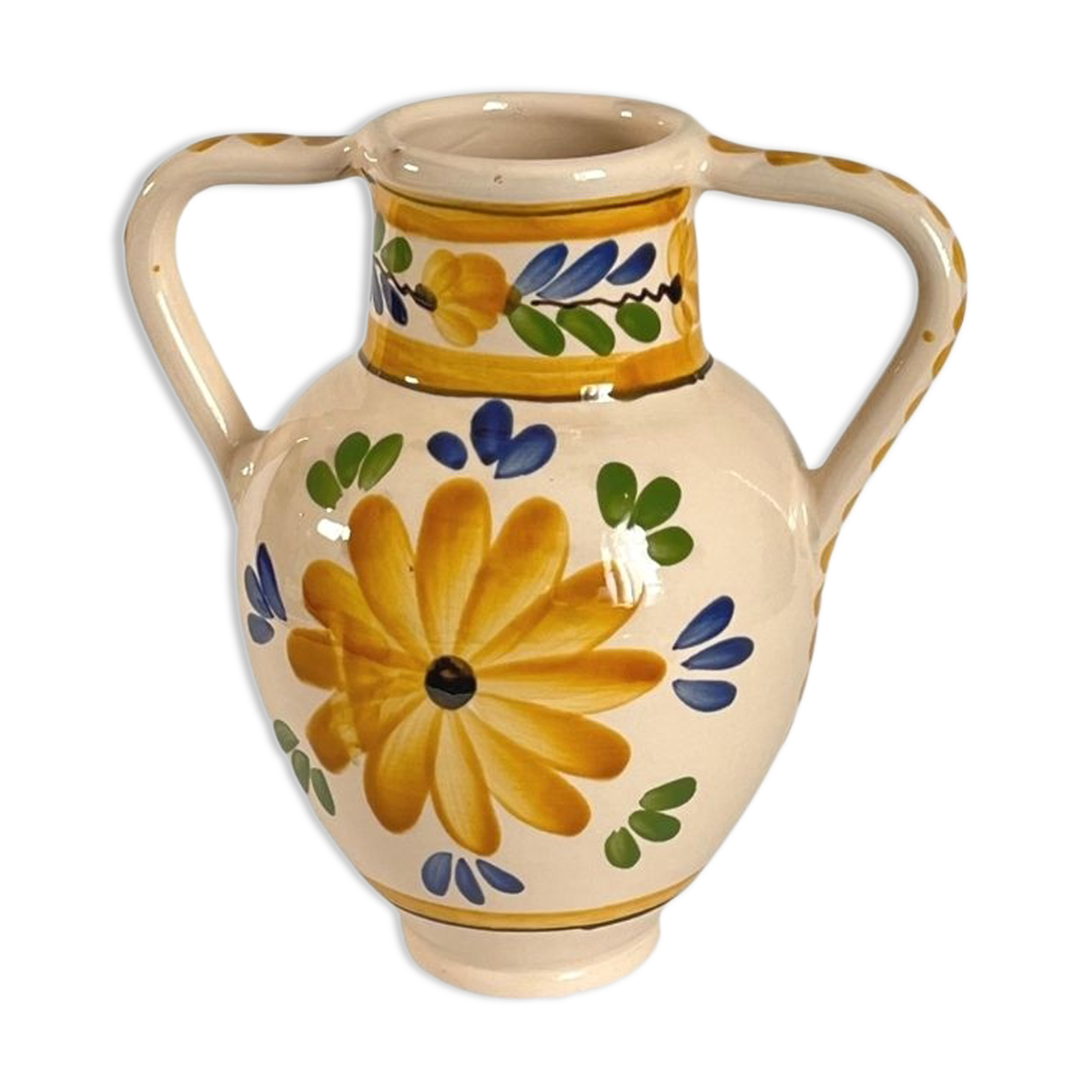 Vase amphora ceramic decoration flowers