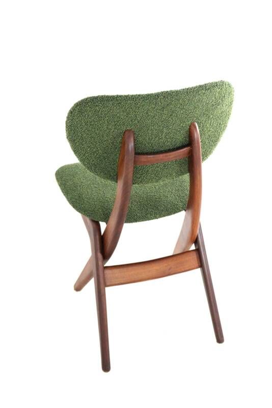 Set of 4 AwA Scissor Chairs - teak mid century modern - new upholstery