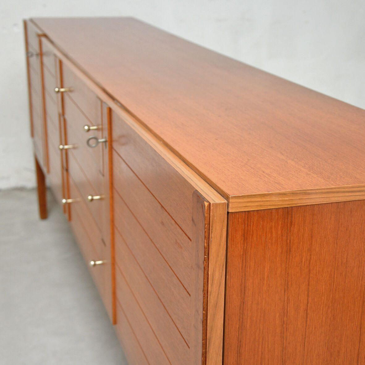 Sideboard 210cm in blond teak, 1970