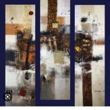 Balinese abstraction triptych