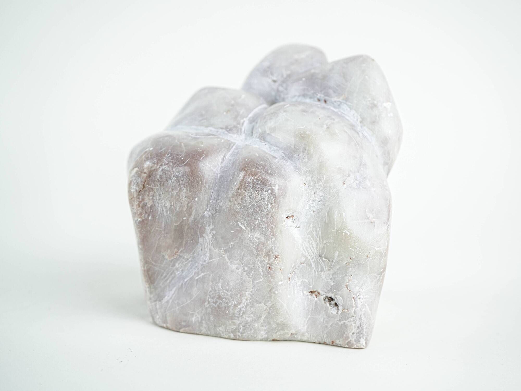 Abstract stone sculpture with organic forms, European studio piece, 1970s