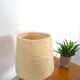 Ceramic table lamp orange with shade, vintage desk lamp