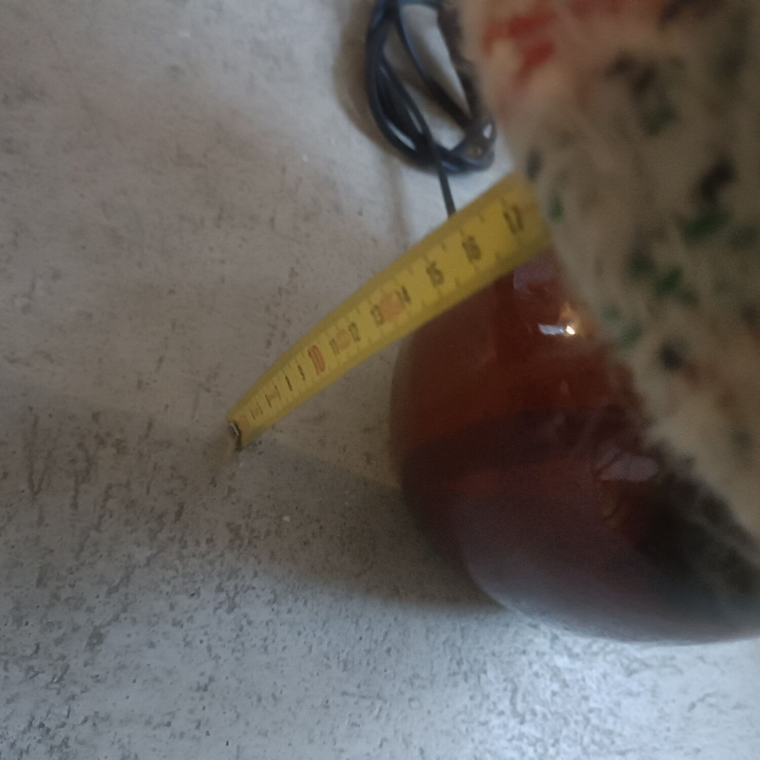 Ceramic and wool lamp, signature