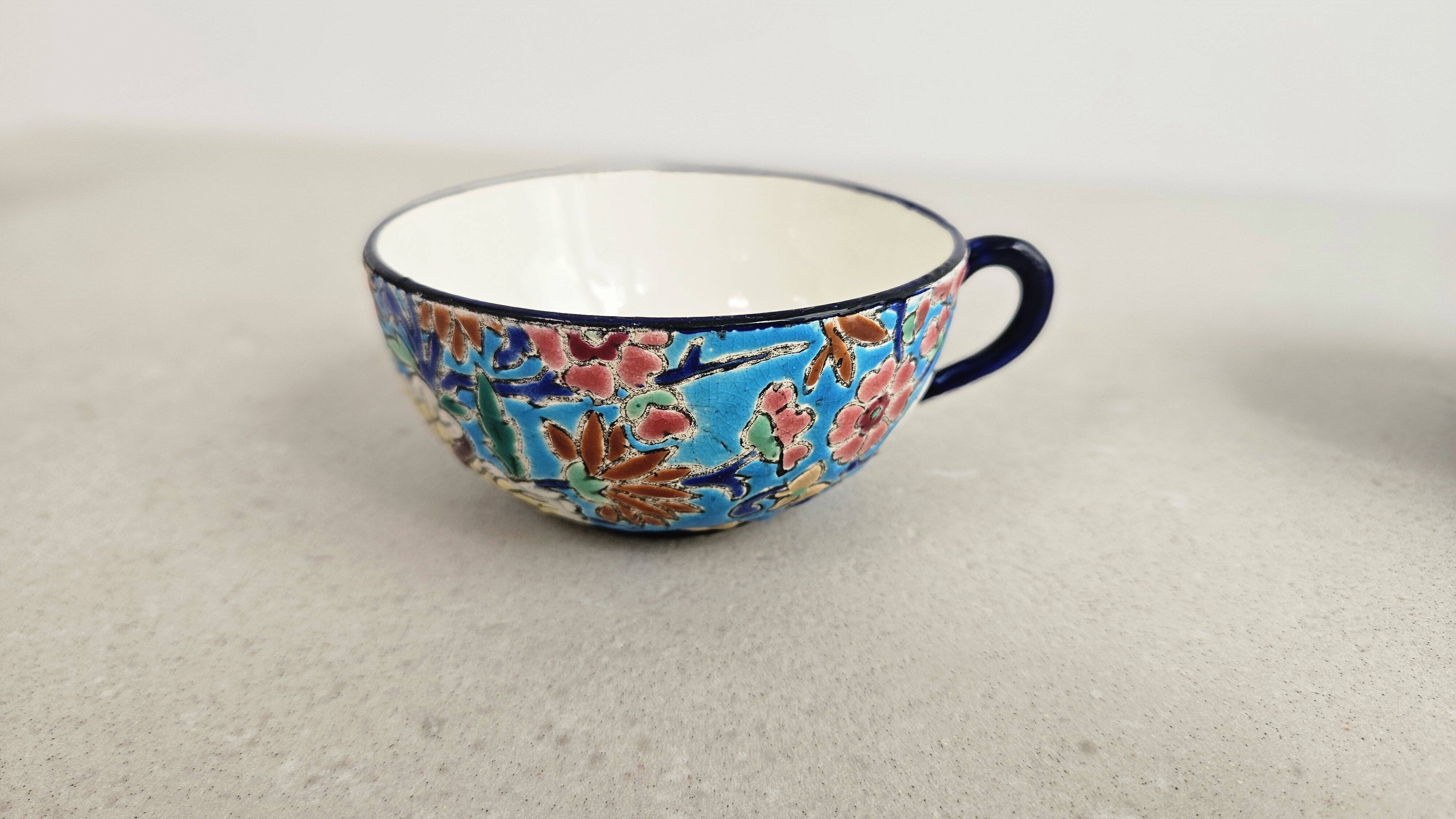 Complete tea/coffee service in Longwy enamel.