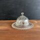 Vintage glass cheese dome with its plate, 1950s.