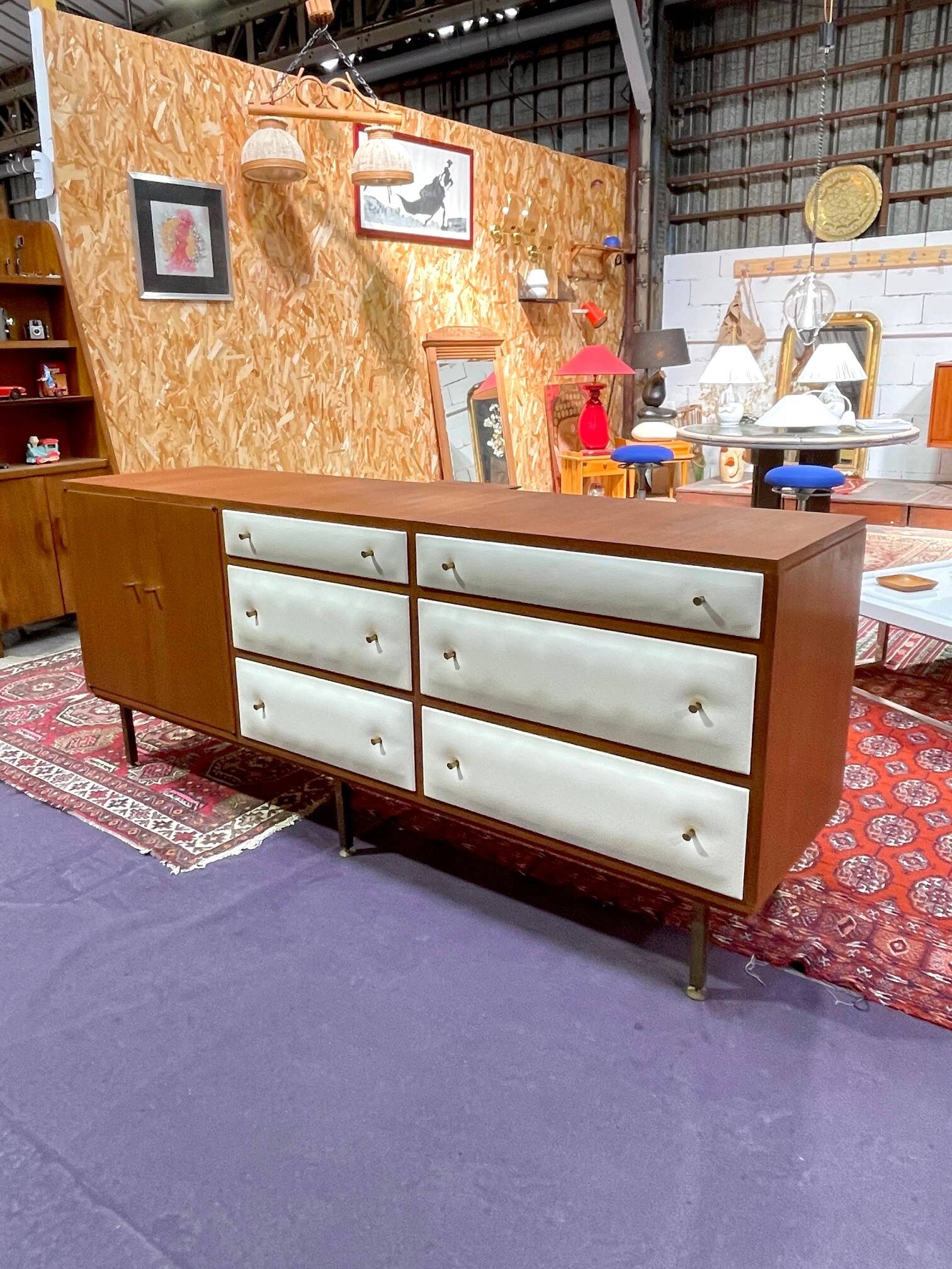 Vintage teak enfilade by Roger Landault for Regy, 1960s.
