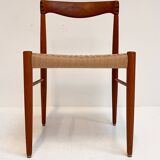 Refurbished set of 4 papercord chairs by H. Klein for Bramin, 1960s