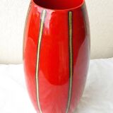 Red ceramic vase