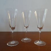 3 signed Baccarat crystal champagne flutes MUM model - 18.7 cm