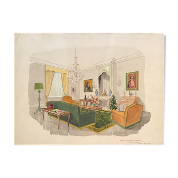 Painting decorative art interior architecture 30-50s