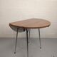 Foldable brown formica table compass legs