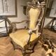 Italian Rococo Silver Mecca Giltwood Throne Armchair, Rome, 18th Century