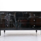 Mid-Century Modern Black Chest of Drawers by Carlo di Carli, 1950