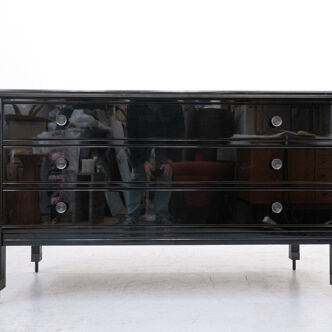 Commode noire moderne du milieu du siècle par Carlo di Carli, 1950