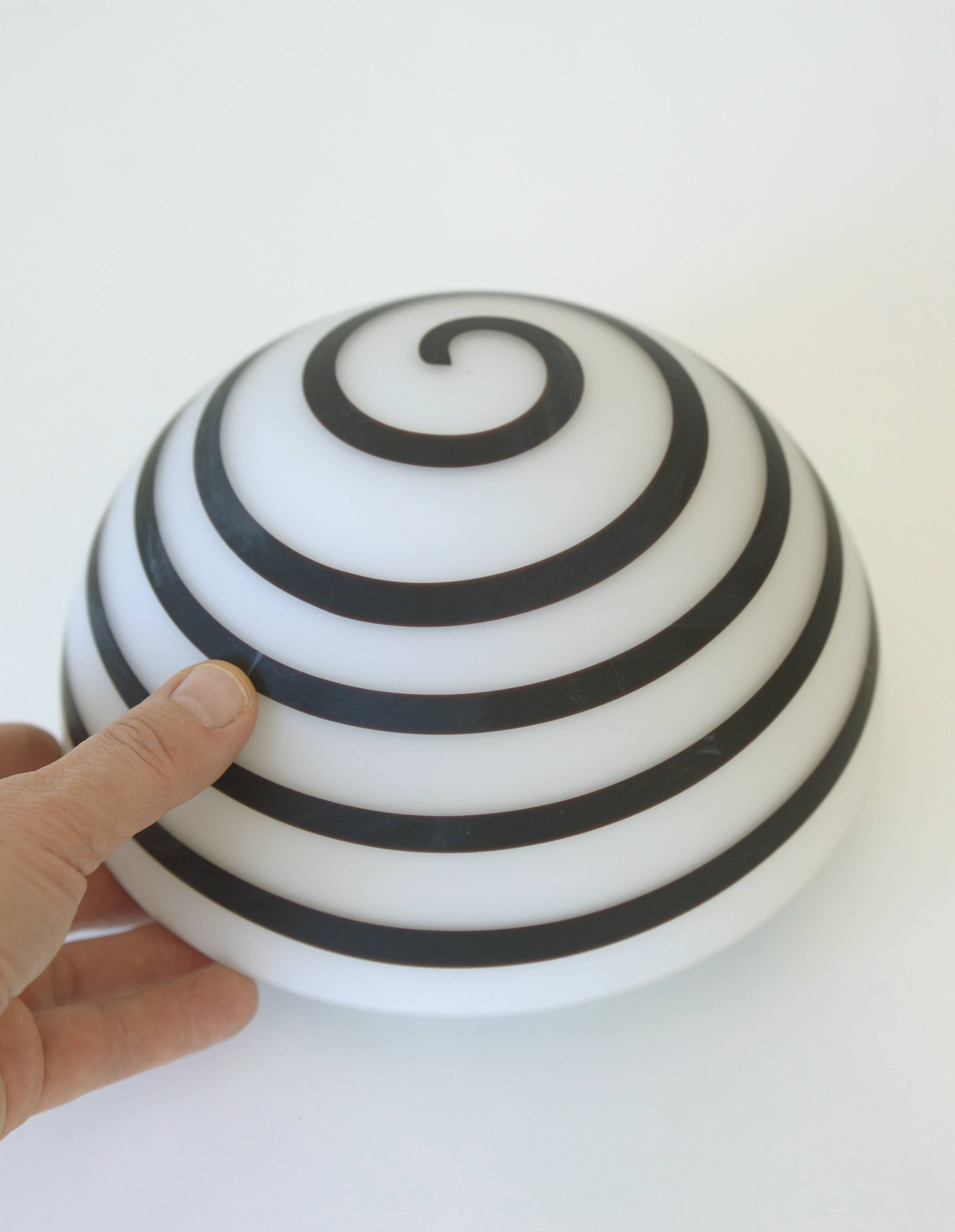 Vintage Sconce Pop Art Black and White  Swirl Glass Wall Lamp Ceiling Light