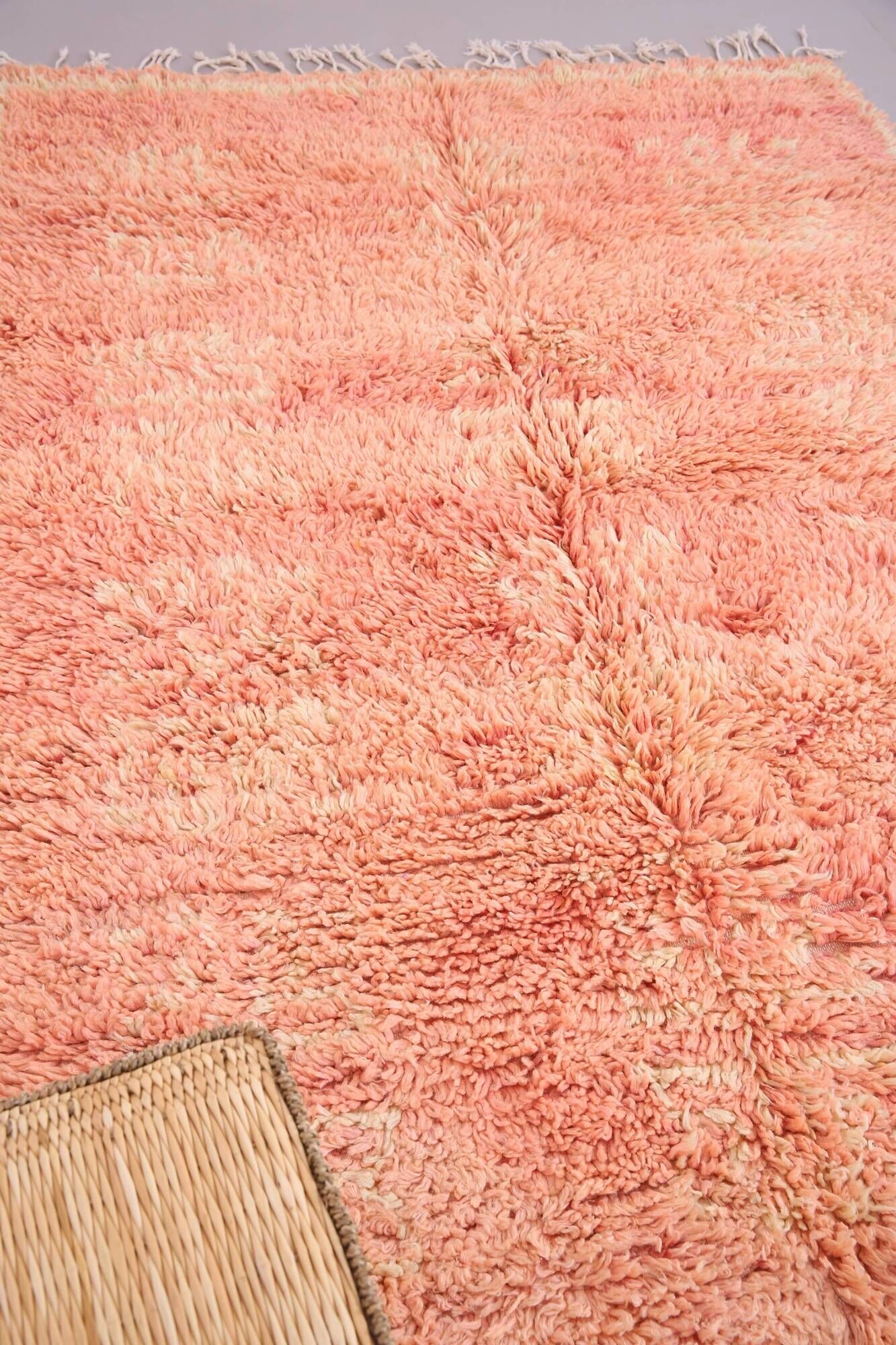 Peach Handmade Moroccan Rug 167 x 250 cm - Vintage Berber Rug - Wool Rug