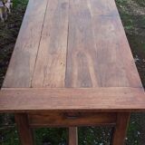 Oak farm table with two large drawers