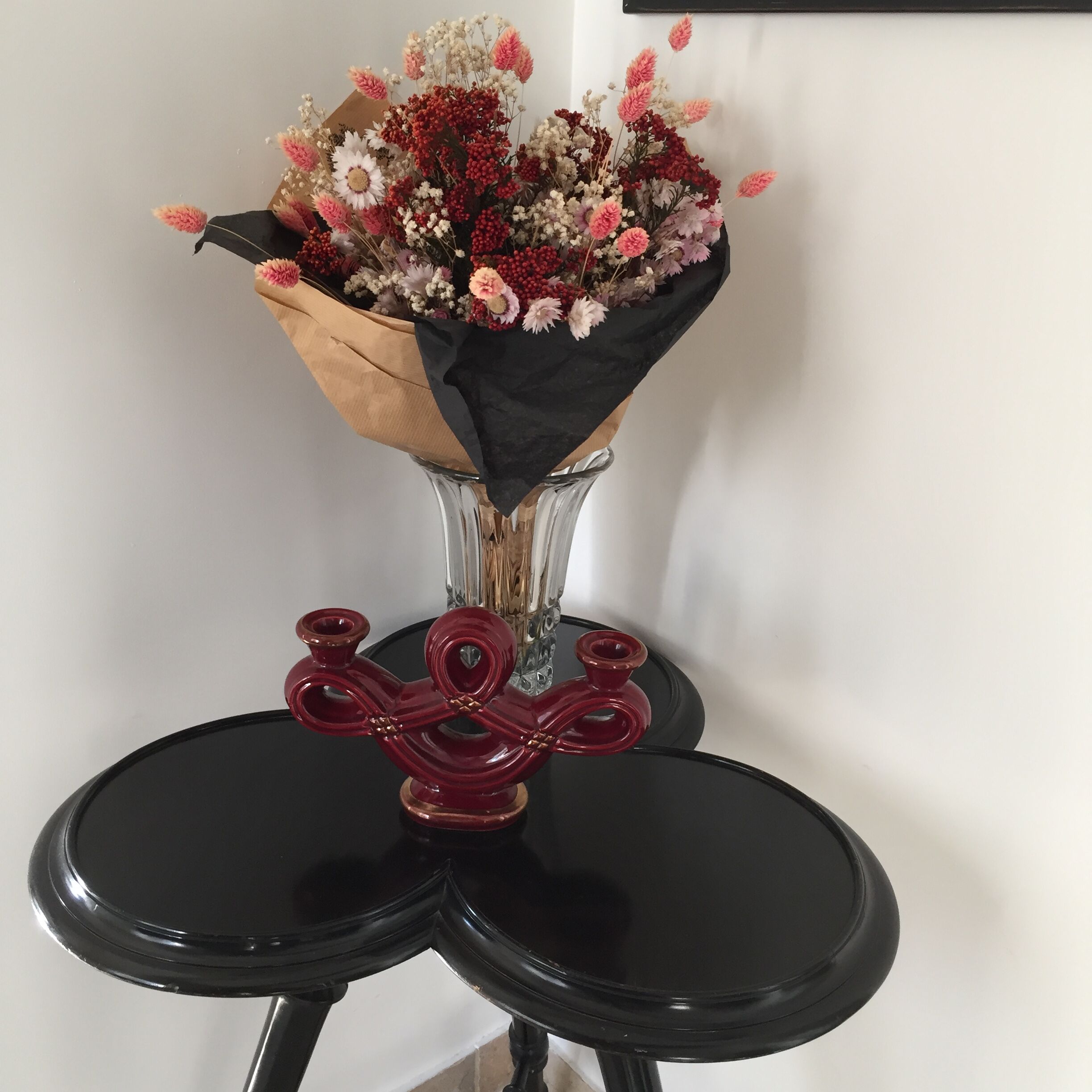 Candle grenat candlestick