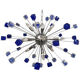 Chandelier murano glass sputnik blue italian handmade