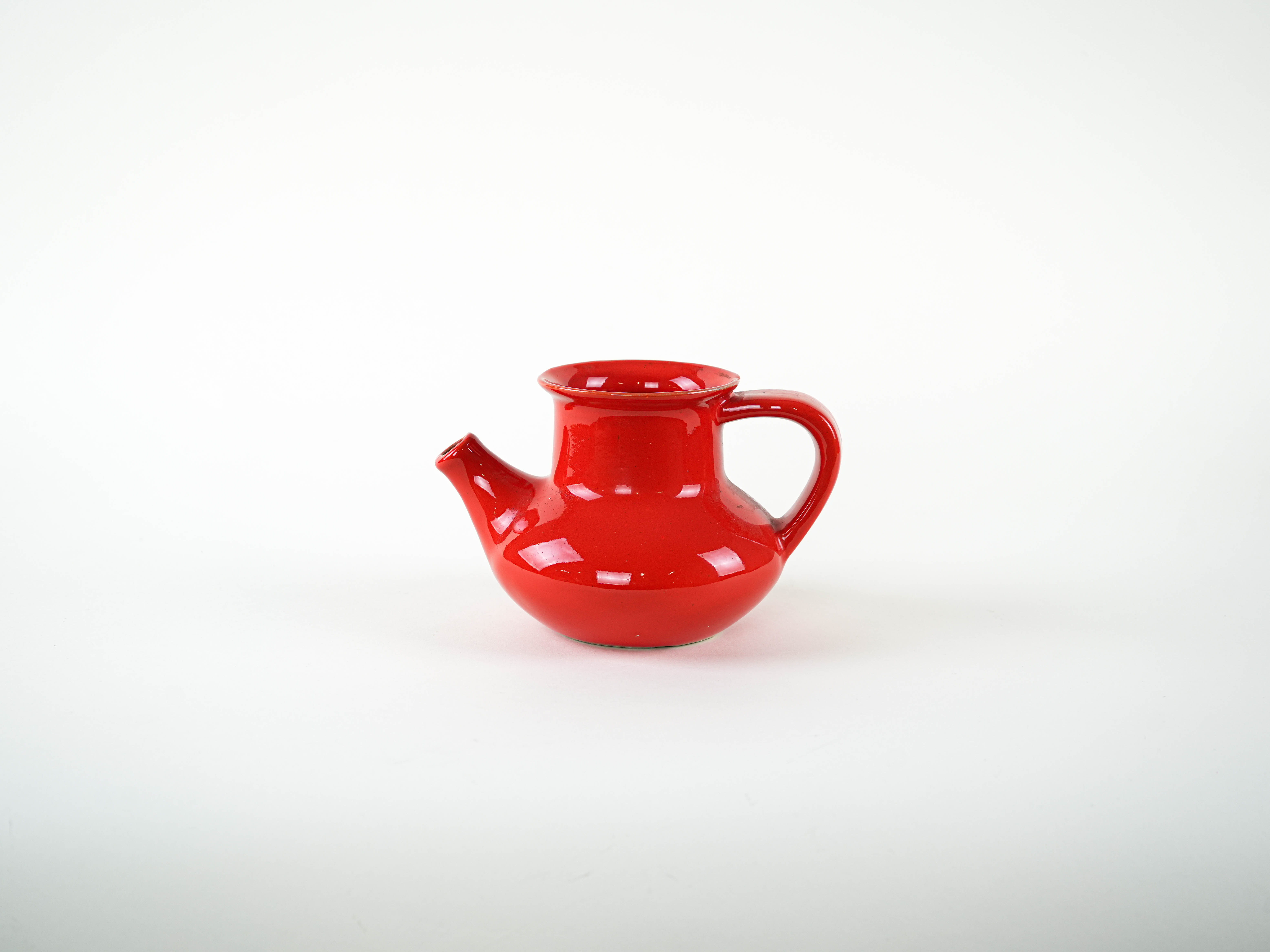 Red ceramic jug, Danish design, 1960s, made in Denmark