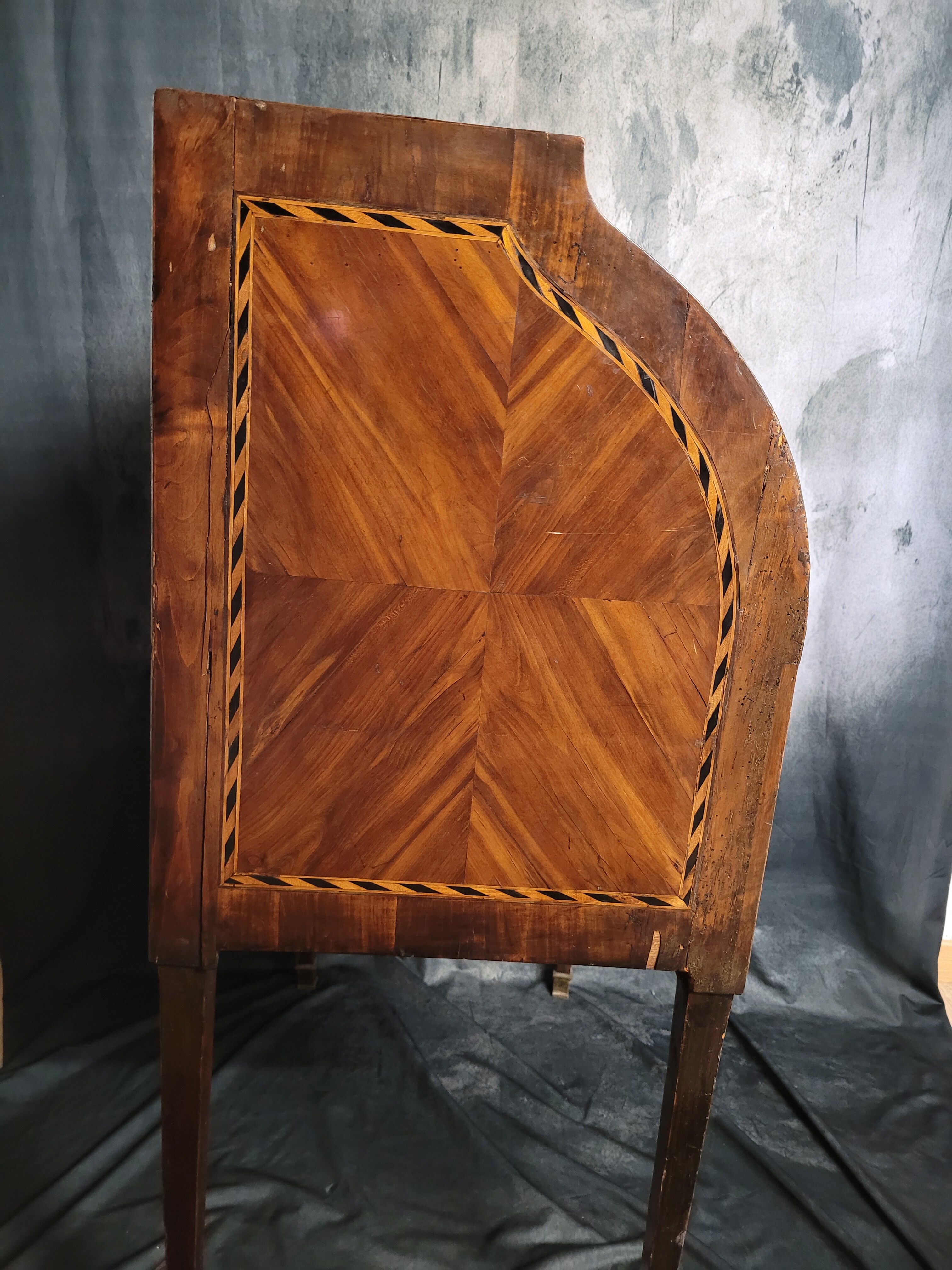 Vintage cylinder desk Louix XVI