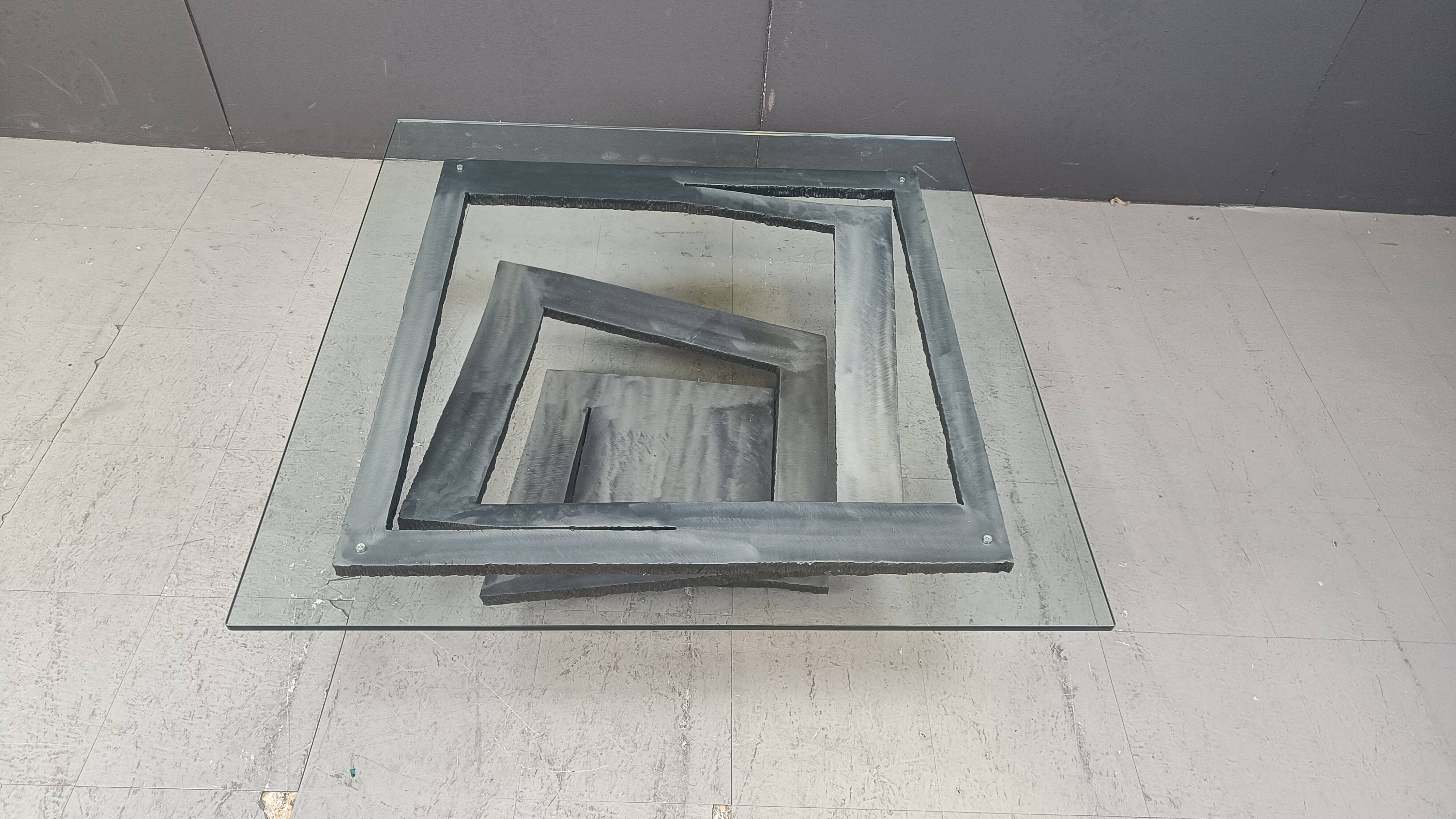 Fleur de Fer coffee table by Maurice Barilone, 1980s