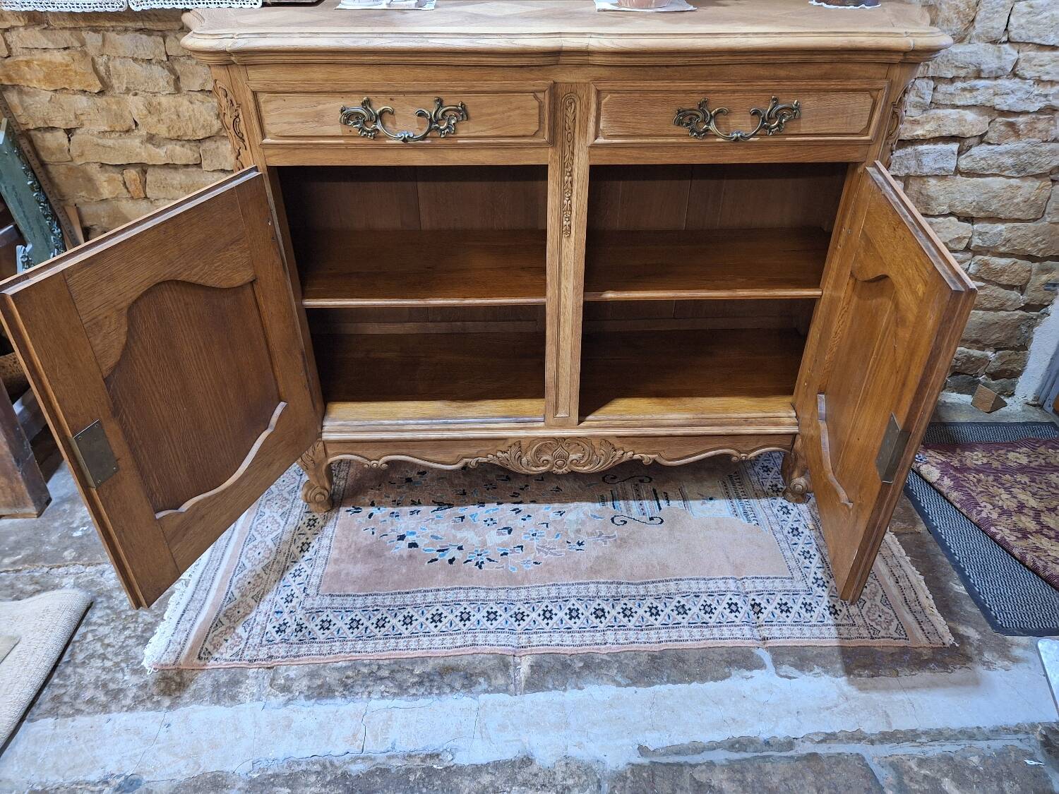 Louis XV style sideboard in solid oak
