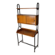 Vintage desk with modular bookcase in wood and metal, 1960