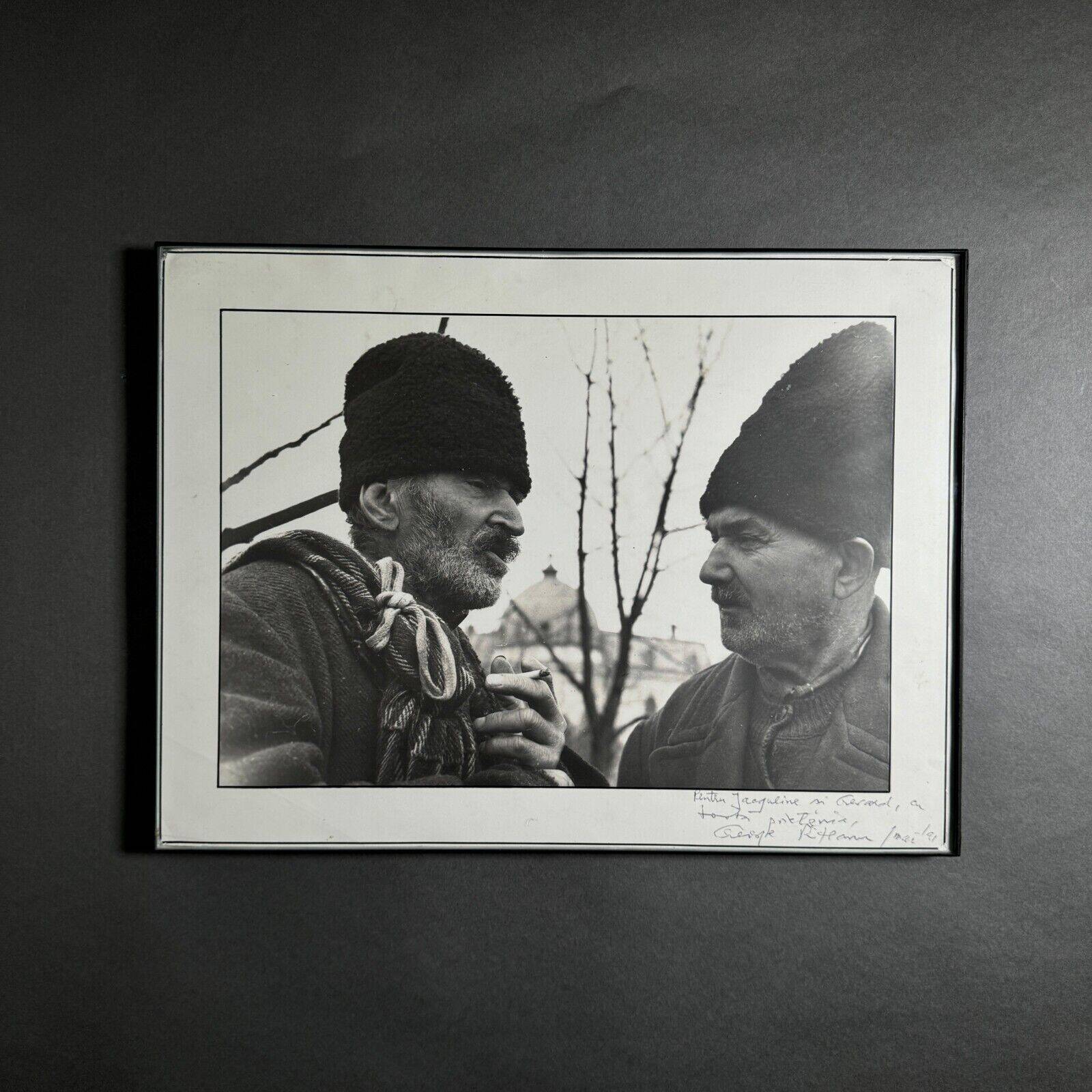 Artistic photo signed by Gheorge Rizeanu XXth 2 Romanian men
