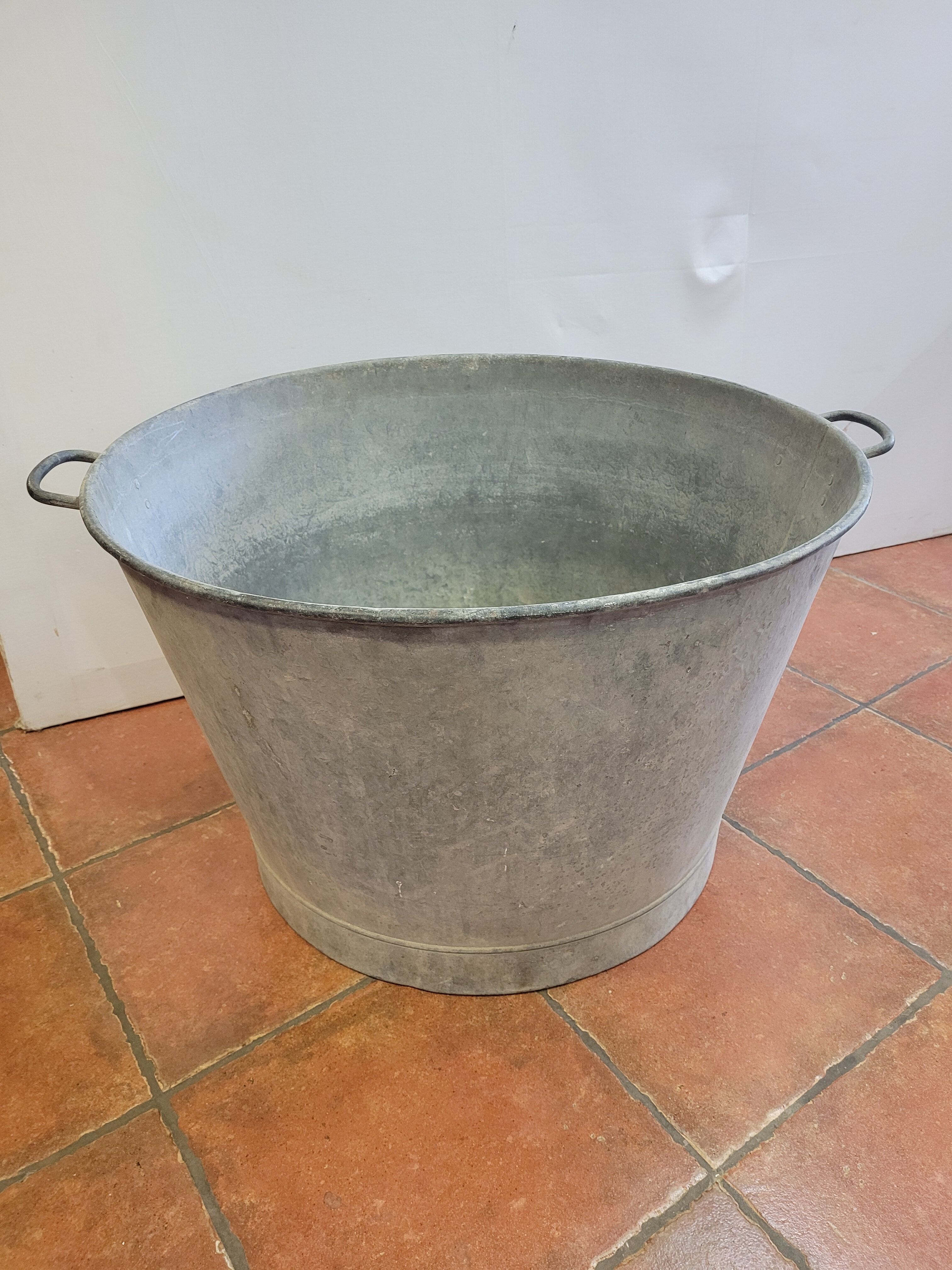 Old zinc basin 67cms in diameter