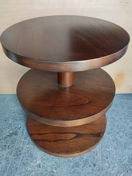 Table Gueridon art deco palissandre 3 niveaux