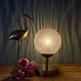 Vintage globe table lamp in amber glass