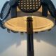 Vintage lamp in rattan, caning and jute fabric from the 1970s.