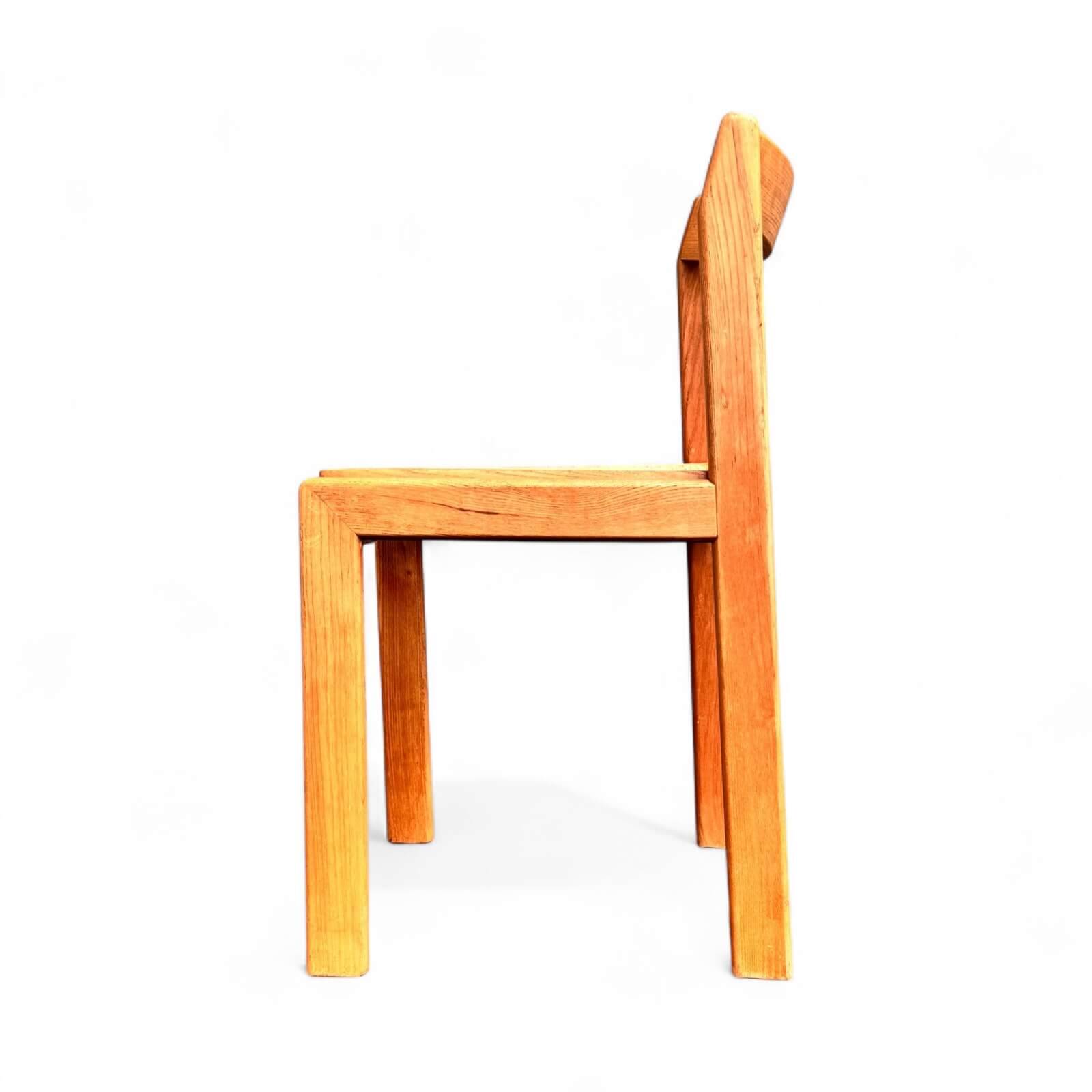 Set of 4 vintage chairs in solid ash and cane