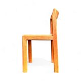 Set of 4 vintage chairs in solid ash and cane