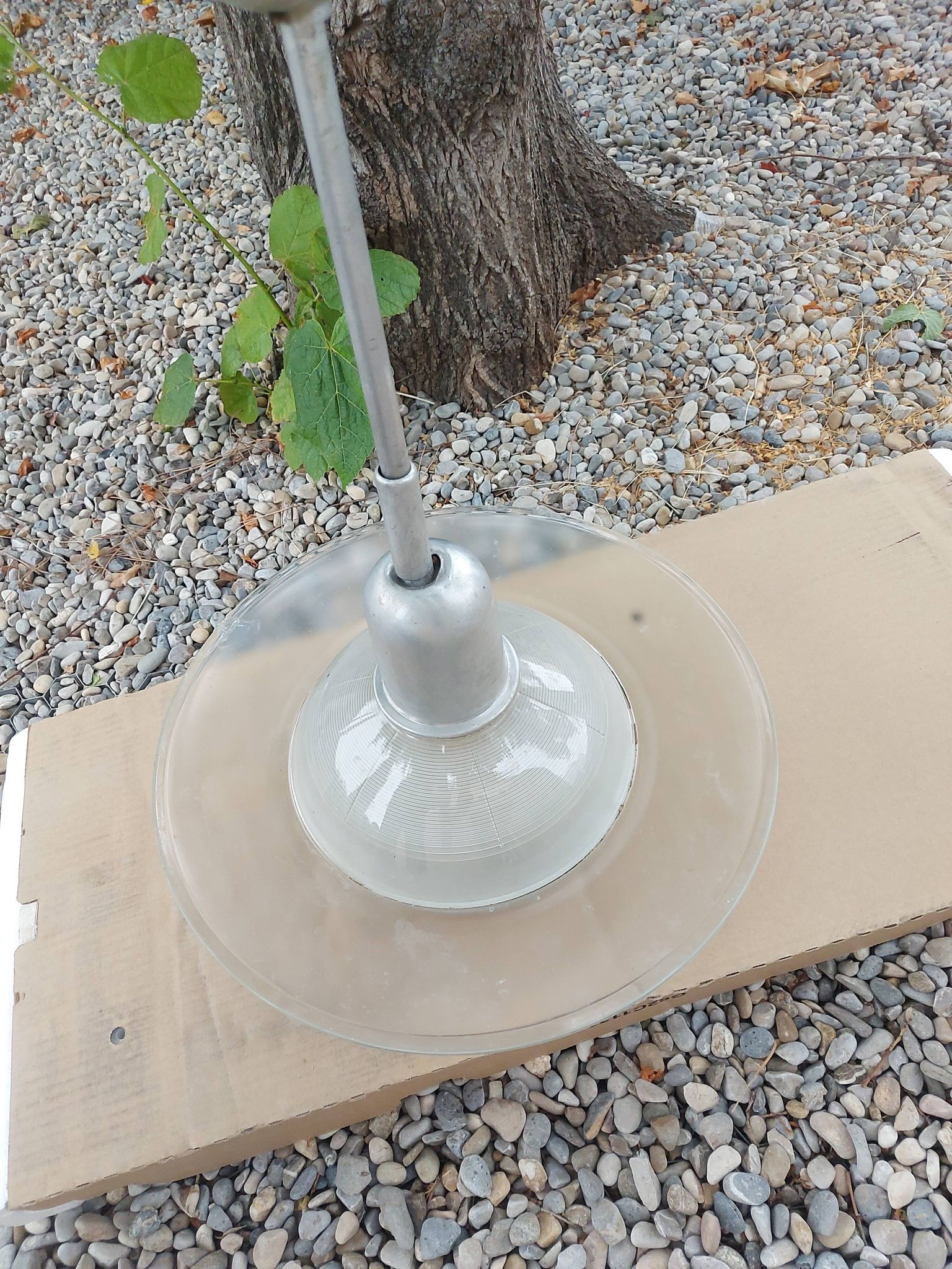 Holophane art deco glass pendant light