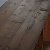 Primitive French shelf from the early 20th century in patinated oak, Wabi Sabi, 1920s.