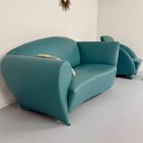Living room sofa and armchair Atlantis design from the 90s by Wittmann vintage