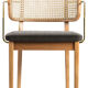 Lot de 4 chaises cannage avec accoudoirs bois noir