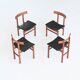 Inger Klingenberg dining chairs teak France & Son Denmark 1960