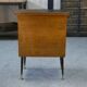 Meuble d’appoint dépliant en bureau, acier, laiton et chêne 1960’s
