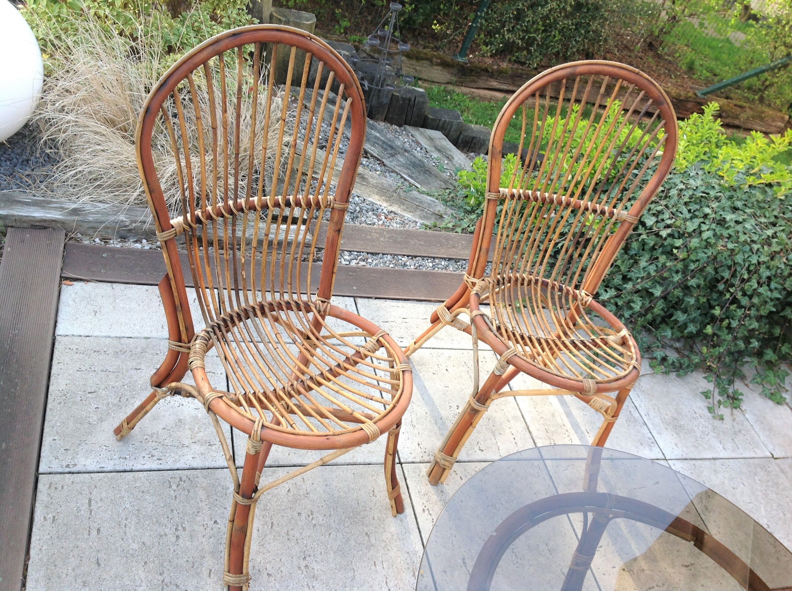 Rattan garden furniture / vintage 60s-70s