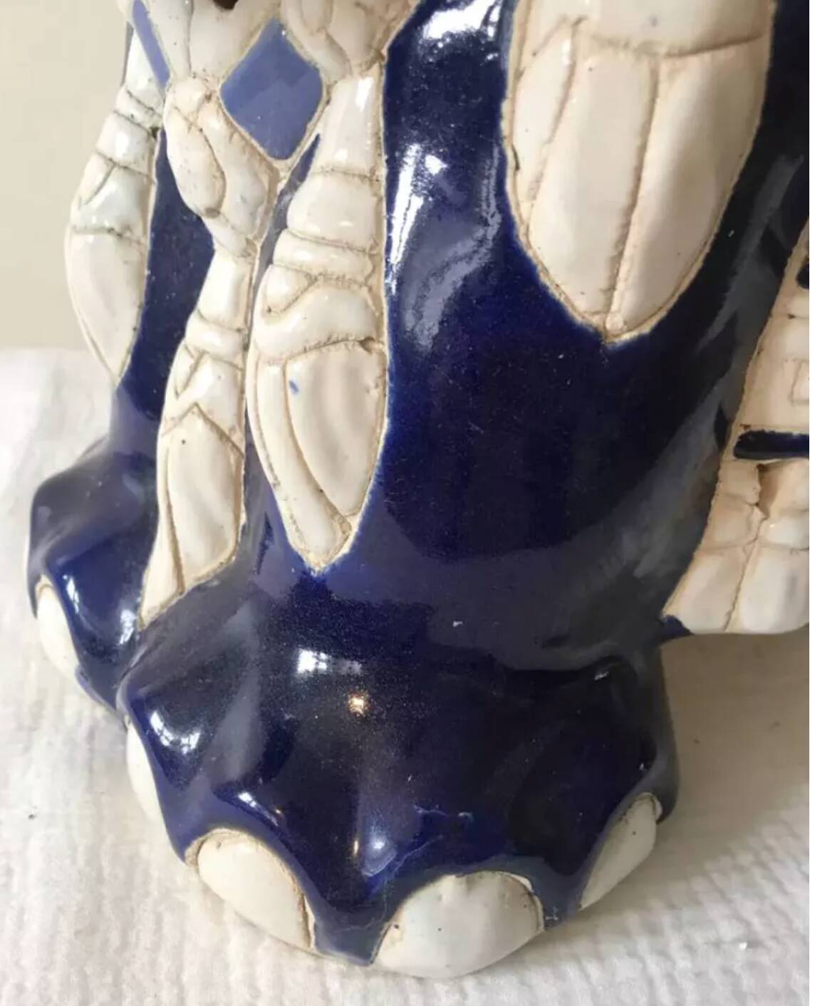 Pair of elephant ceramic side tables