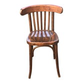 Bistro chair in old varnished wood and collector