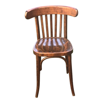 Bistro chair in old varnished wood and collector